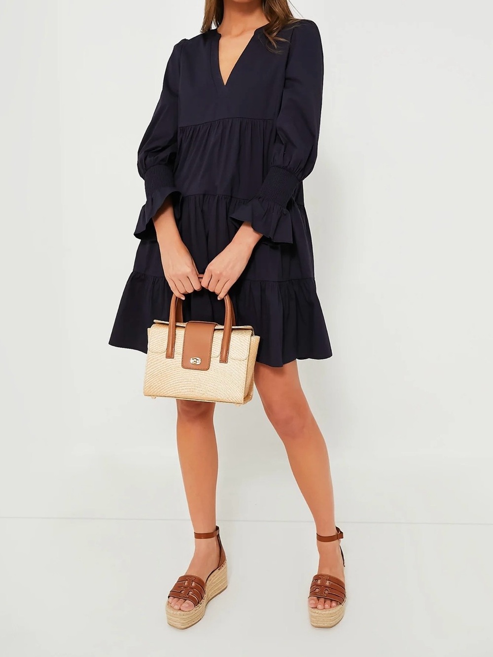 Pomander Place Navy Cotton Poplin Kenzo Dress - Size XS